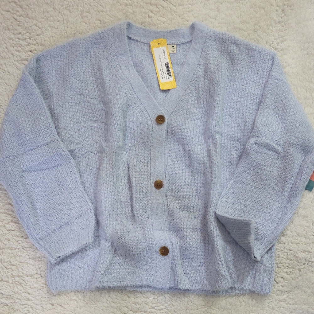 Light Blue Button-Up Cardigan